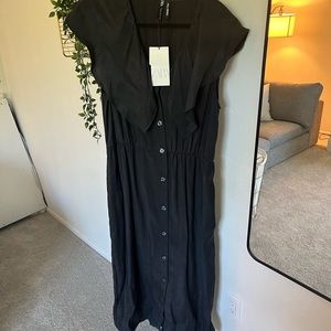 Zara Black Button Front Dress